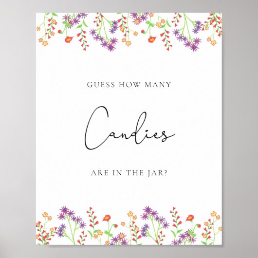 Poster Fleurs sauvages devine combien de bonbons (Devant)