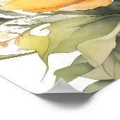 Poster Fleurs sauvages et Abeilles de miel Aquarelle (Coin)