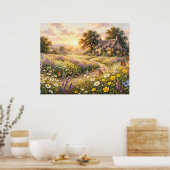 Poster Fleurs sauvages et un cottage mignon (Cuisine)