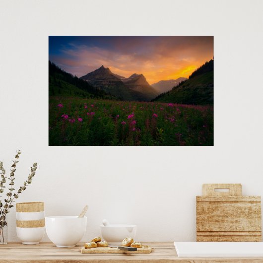 Poster Fleurs sauvages glaciers (Cuisine)