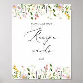 Poster Fleurs sauvages laissez votre carte de recette ici (Devant)