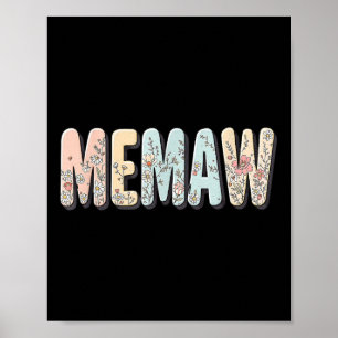 Poster Fleurs sauvages Memaw Fleurs Fête des mères Memaw