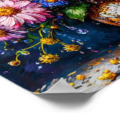 Poster Fleurs sauvages Nature morte Élégante Botanique Fl (Coin)