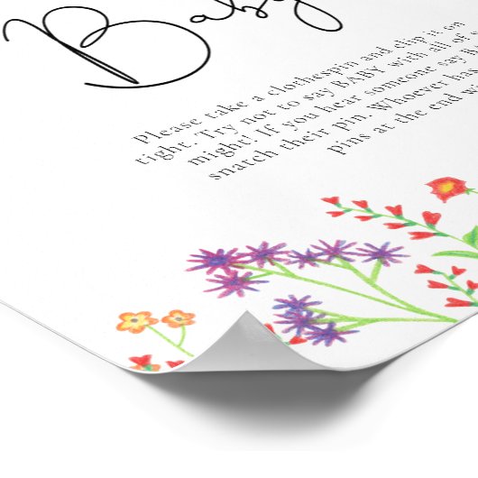 Poster Fleurs sauvages ne disent pas bébé (Coin)