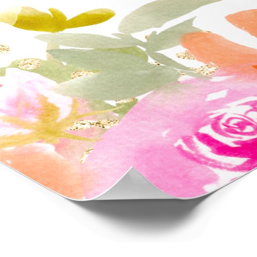 Poster Fleurs sauvages orange jardin accueillent la remis (Coin)