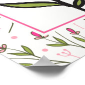 Poster Fleurs sauvages personnalisées à tige longue rose  (Coin)