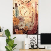 Poster Fleurs sauvages plumés (Bureau à domicile)