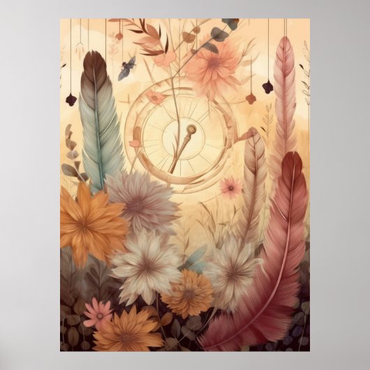 Poster Fleurs sauvages plumés (Devant)