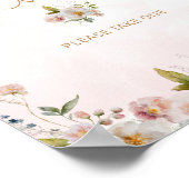 Poster Fleurs sauvages rose vif pour le baby shower (Coin)