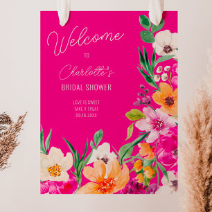 Poster Fleurs sauvages vives et vives bienvenue douche nu