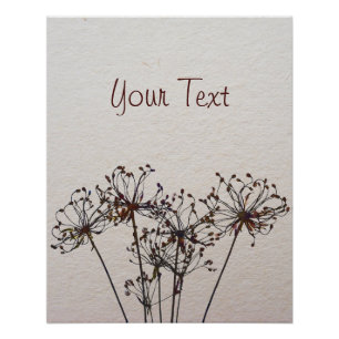 Poster Fleurs séchées à l'aquarelle