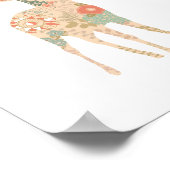 Poster Fleurs silhouettes florales de cerfs (Coin)