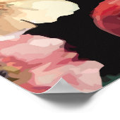 Poster Fleurs solides abstraites en arrangement complet, (Coin)