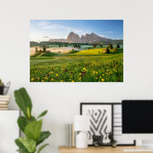 Poster Fleurs | Spring Alpe di Siusi Langkofel (Bureau à domicile)