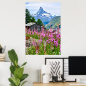 Poster Fleurs | Summer Matterhorn Suisse (Bureau à domicile)
