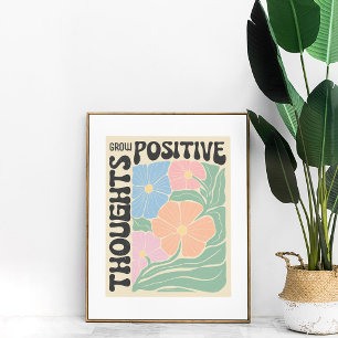 Poster Fleurs super "Croissance des pensées positives" Wa