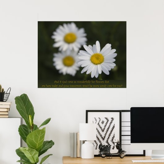 Poster Fleurs sur le terrain (Bureau à domicile)