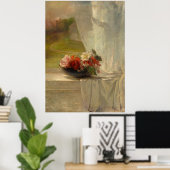 Poster Fleurs sur une haie de fenêtre par John La Farge (Bureau à domicile)