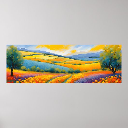 Poster "Fleurs Tranquilles" Paysage étendu Provence (Devant)