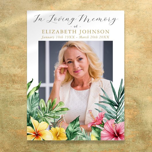 Poster Fleurs Tropicales Célébration De La Vie Symbole Fu