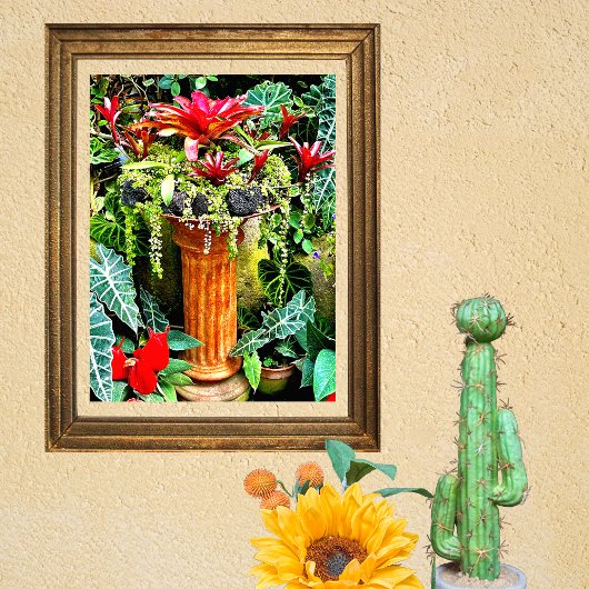 Poster Fleurs tropicales Mexico Hacienda Garden