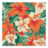 Poster Fleurs tropicales motif Hawaiian vibe (Devant)
