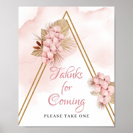 Poster Fleurs tropicales séchées Merci pour le signal d'a (Devant)