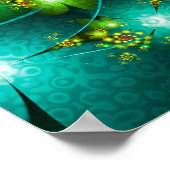 Poster Fleurs Turquoise Spirale (Coin)