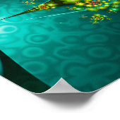 Poster Fleurs Turquoise Spirale (Coin)