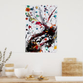 Poster FLEURS turquoises ! (Cuisine)