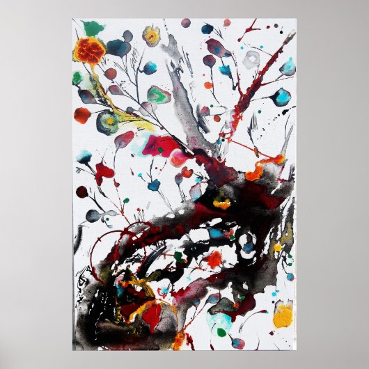 Poster FLEURS turquoises ! (Devant)