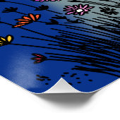 Poster Fleurs UFO en flammes (Coin)