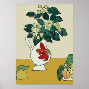 Poster Fleurs, Vase blanc, après Matisse