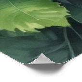 Poster Fleurs Verdure Elégante Aquarelle (Coin)