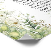 Poster Fleurs vertes Dusty Sage 11 Tables Siège Mariage (Coin)