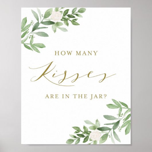 Poster Fleurs vertes et blanches Combien de baisers Jeu (Devant)