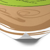 Poster Fleurs Vertes Et Oranges (Coin)