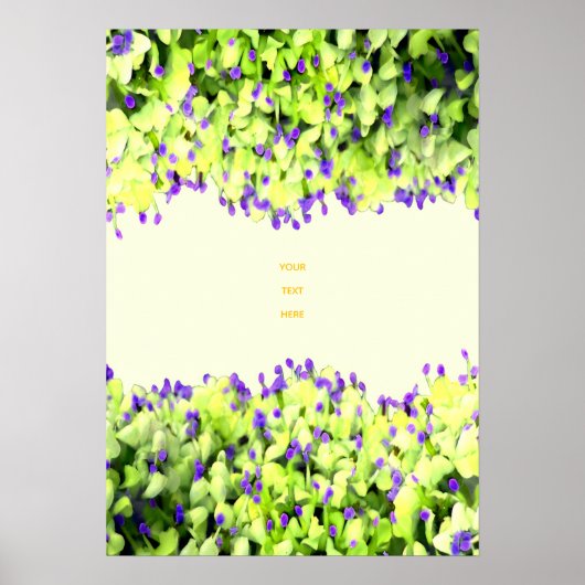 Poster fleurs vertes et violettes (Devant)