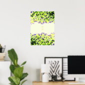 Poster fleurs vertes et violettes (Bureau à domicile)
