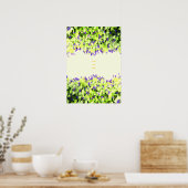 Poster fleurs vertes et violettes (Cuisine)