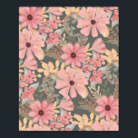 Poster Fleurs vertes rose Sage Laisser Motif Aquarelle<br><div class="desc">Cette motif élégante et féminine est parfaite pour une femme design et branchée. Il présente des fleurs de corail rose, rose moyen, marron, jaune doré et vert de forêt peintes à la main, ainsi que des feuilles sur un arrière - plan vert sauge. C'est le pays, joli, mignon, unique, artistique...</div>