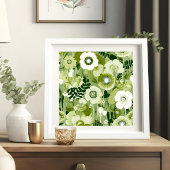 Poster Fleurs vertes Sage