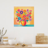 Poster Fleurs Vibrantes dans la Simplicité (Cuisine)
