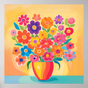 Poster Fleurs Vibrantes dans la Simplicité