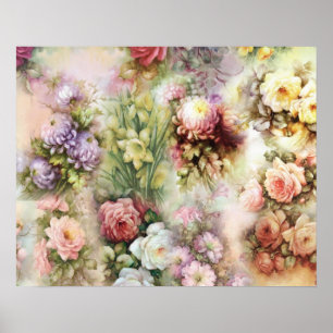 Poster Fleurs vintages