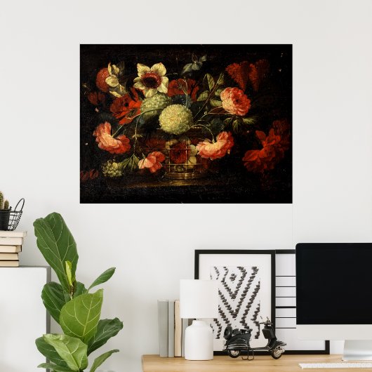 Poster Fleurs vintages (Bureau à domicile)