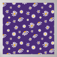 Fleurs vintages blanches et jaunes Motif marguerri