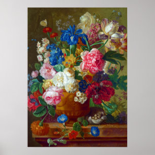 Poster Fleurs Vintages colorées Peinture