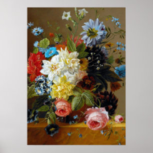 Poster Fleurs Vintages colorées Peinture