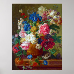 Poster Fleurs Vintages colorées Peinture